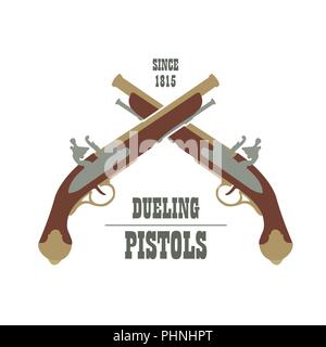 Firearm logo template. Guns, rifles badge. Flat design. Vector illustration Stock Vector