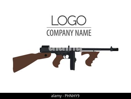 Firearm logo template. Guns, rifles badge. Flat design. Vector illustration Stock Vector