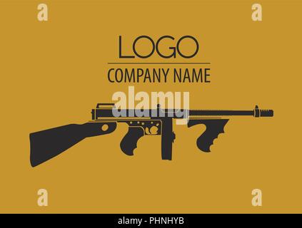 Firearm logo template. Guns, rifles badge. Flat design. Vector illustration Stock Vector