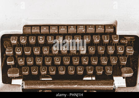 Old vintage typewriter keyboard Stock Photo