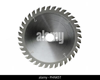 Circular saw blade for wood isolated on white background Stock Photo