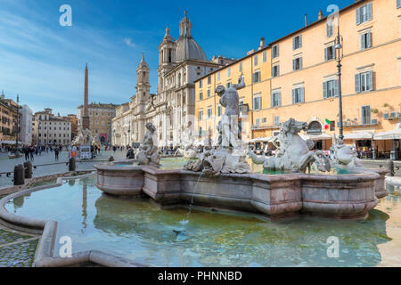 Piazza Navona in morning in Rome, Italy, Europe. Stock Photo