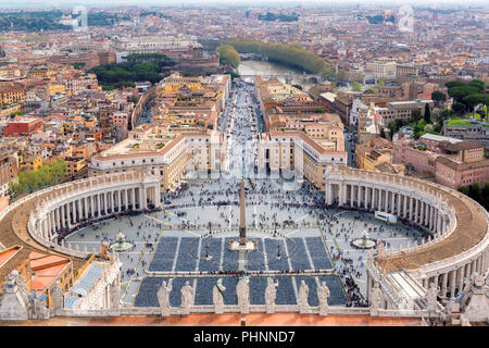 Aerial view of Rome, Italy. Saint Peters Square in the Vatican, Rome, Italy. Stock Photo