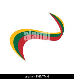 Ribbon in the color of the flag of Lithuania Stock Vector