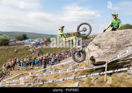 Yorkshire, UK. 2 September 2018. Final  round of THE WORLD TRIALS GP. Addingham Moorside, Silsden, UK. 2 9 18 Credit: RHB/Alamy Live News Stock Photo