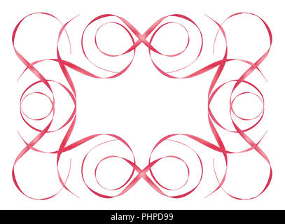 Thick red curved satin ribbon isolated on white Stock Photo - Alamy