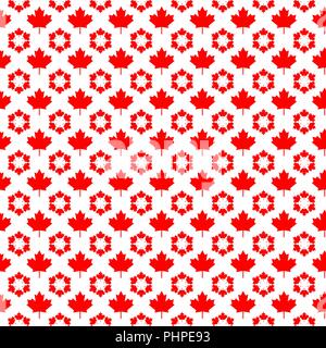 Abstract Canadian backgrounds. Seamless pattern from repeating maple leaves, vector illustration. Stock Vector
