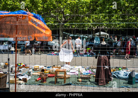 brocante market near of the Tarascon, Provence, France, Europe. Stock Photo