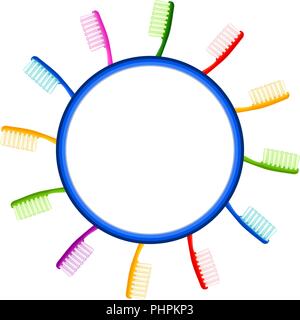 Colorful cartoon toothbrush background Stock Vector