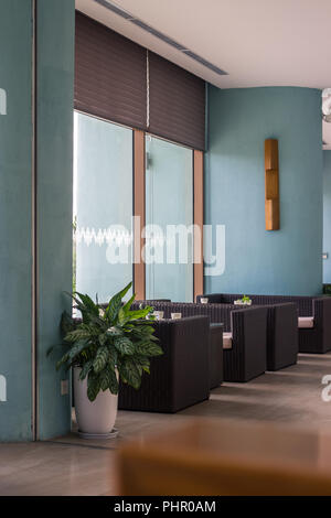 Generic Tropical Hotel Lobby Light Contemporary Vacation Stock Photo
