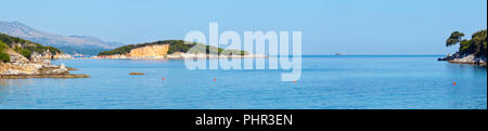Ksamil beach panorama, Albania. Stock Photo