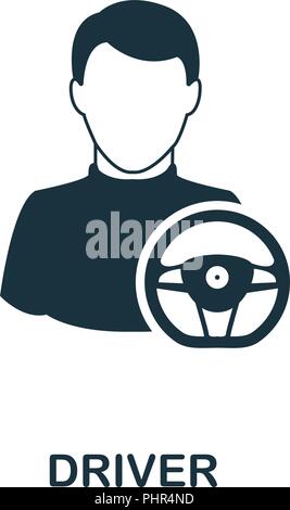 Driver icon. Monochrome style design from professions collection. UI. Pixel perfect simple pictogram driver icon. Web design, apps, software, print us Stock Vector