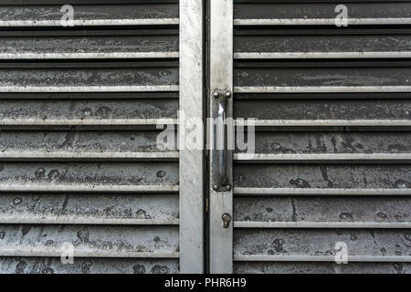 Berlin, Germany, August 29, 2018: Full Frame Close-Up of Ventilation Grill Door Stock Photo