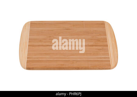 Wooden cutting board isolated on white background. Stock Photo