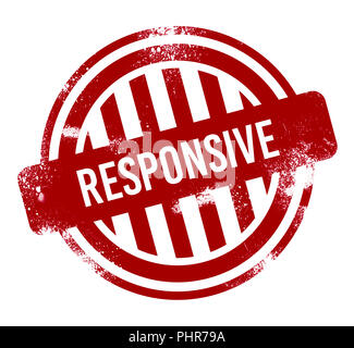 Responsive - red grunge button, stamp Stock Photo