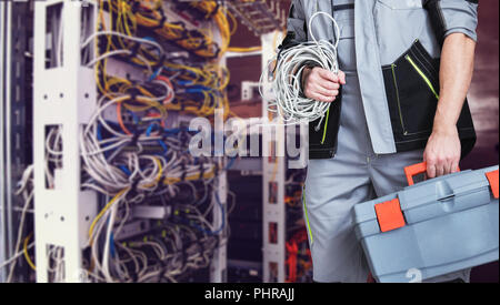 servers in server room Stock Photo