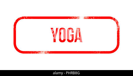 yoga red grunge vintage stamp isolated on white background Stock Photo ...