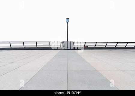 empty floor and railings isolated Stock Photo