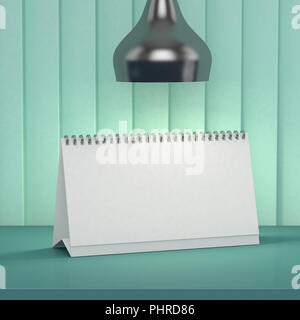 Empty desk calendar. Mockup design concept. 3D rendering Stock Photo