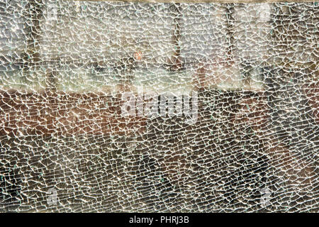 broken tempered glass Stock Photo