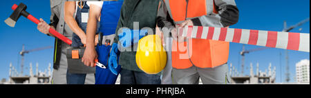 Many workers closeup Stock Photo