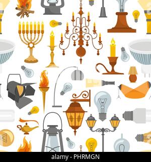Lighting seamless pattern. Vector illustration Stock Vector