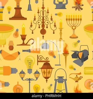 Lighting seamless pattern. Vector illustration Stock Vector