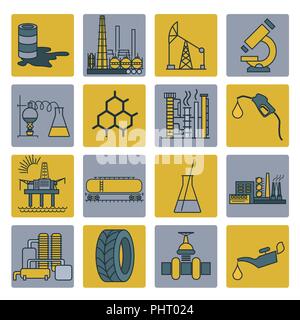 Chemical industry icon set. Colour version design. Vector illustration ...