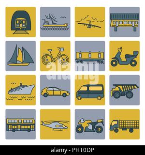 Transportation icon set. Thin line design. Vector illustration Stock ...