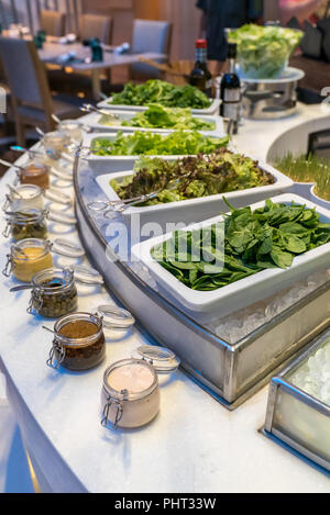 Salad bar station in buffet line Stock Photo