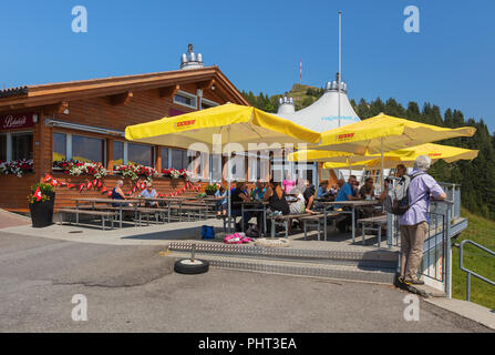 Restaurant Bahnhofli at the Rigi-Staffel railway station on Mt. Rigi in Switzerland Stock Photo