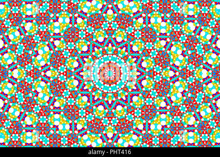 Abstract kaleidoscope pattern background, colorful reflective mirroring backdrop as graphic design element Stock Photo