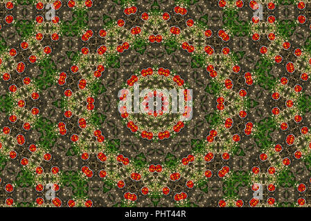Organic abstract kaleidoscope pattern background, colorful reflective mirroring backdrop as graphic design element Stock Photo