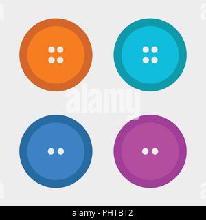 Colorful sewing button icon set Stock Vector