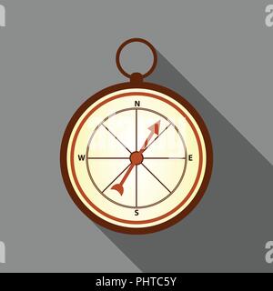 Colorful Compass Icon on gray background flat style Stock Vector