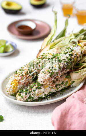 Mexican Street Corn Stock Photo