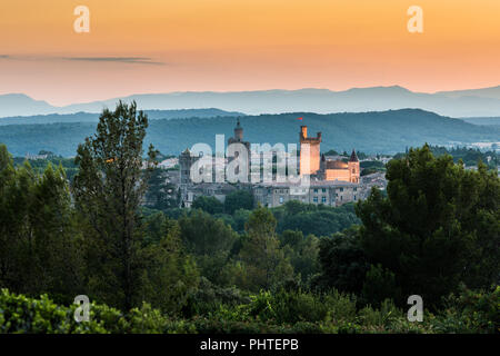 Aerial view on the Uzes, France, Europe. Stock Photo