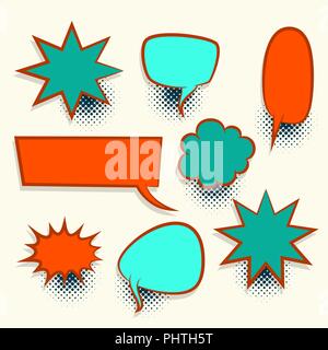 Comic book retro colored empty speech bubble Stock Vector