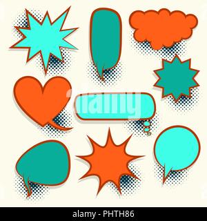 Comic book retro colored empty speech bubble Stock Vector