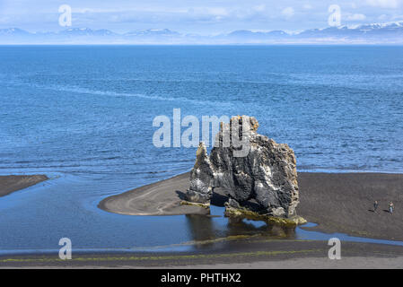 The Hvitserkur rock formation on Húnafjörður in Iceland Stock Photo