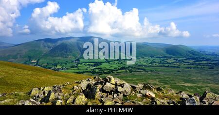 Blencathra's ridge lines above Threlkeld from White Pike Stock Photo