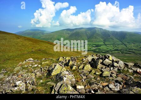 Blencathra's ridge lines above Threlkeld from White Pike Stock Photo