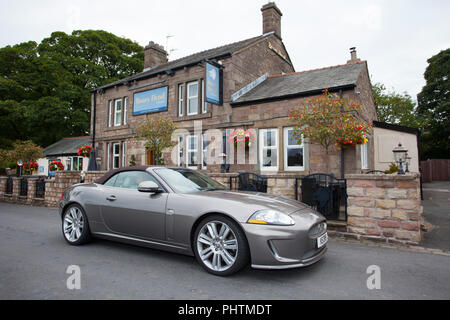 2010 Jaguar XKR Auto K5DVR at Hoghton Tower Classic, veteran, vintage, restored, super car show, UK Stock Photo