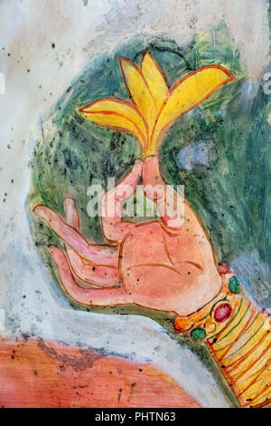 Replica of the famous wall paintings at Sigiriya, Sigiriya Museum, Sigiriya, Sri Lanka Stock Photo