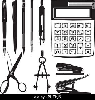 Vector set of school and office supplies Stock Vector