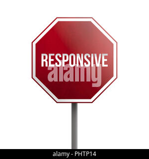 Responsive Web Design - red sign isolated on white background Stock Photo