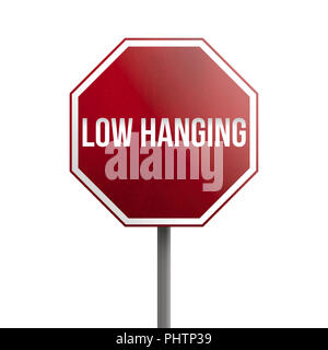 Low Hanging Fruit - red sign isolated on white background Stock Photo