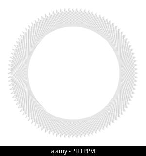 Beautiful gold colored ring with detailed geometric pattern texture on white background. Stock Photo