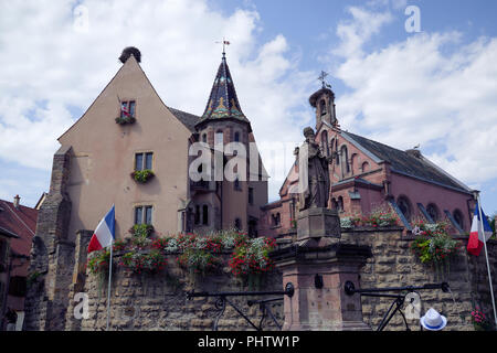 Street view of Riquewihr Stock Photo