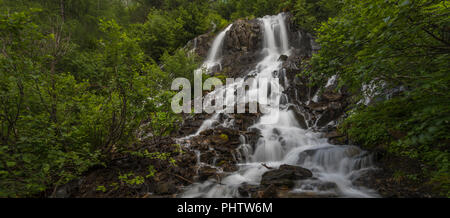 Hidden Waterfall, Duisitzkarsee, Obertal, Schladminger Tauern, Schladming, Styria, Austria Stock Photo